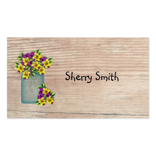 Country Pansies Business Card (back side)