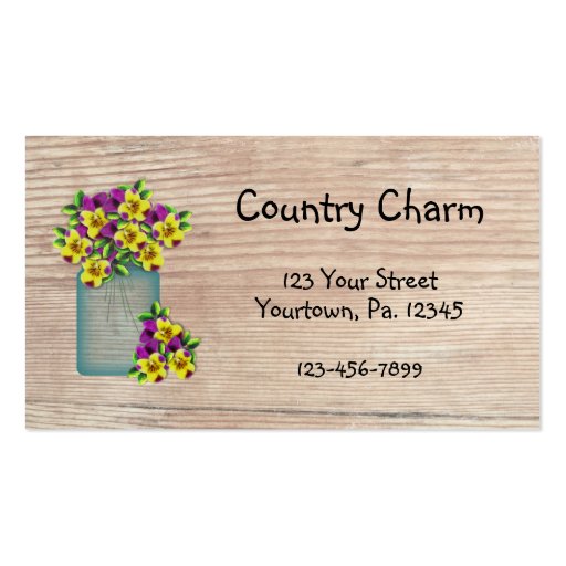 Country Pansies Business Card (front side)