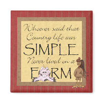 Country Pig & Rooster Farm Magnet by RanchLady Country Pig & Rooster Farm Magnet