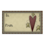 Country Prim Heart - Gift Tag Business Cards
