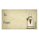 Country Primitive Bunny Design Gift Tags business cards