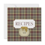 honey, plaid, country, fun, recipe trading card