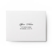 Country Red Barn Wood Wedding RSVP Card Envelope