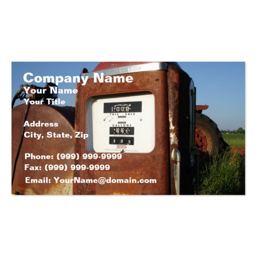 Country Road Gas Station Business Cards (front side)