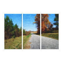 Country Road in Autumn Canvas Prints