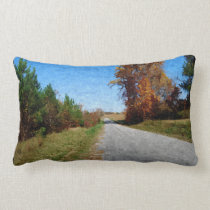 Country Road In Autumn Throw Pillow