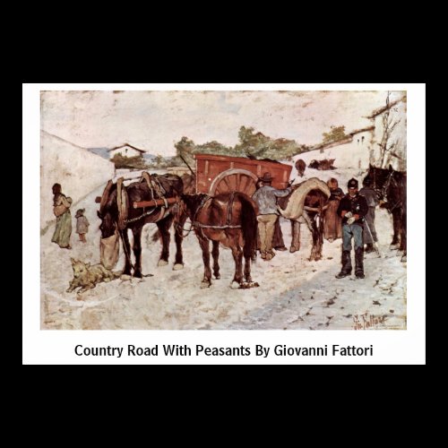 Country Road With Peasants By Giovanni Fattori Posters