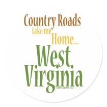 Country Roads West Virginia stickers