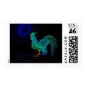 Country Rooster (Black) postage by pidgiefund Country Rooster (Black) postage