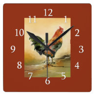 Country Rooster Kitchen Decor Clock