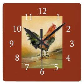 Country Rooster Kitchen Decor Clock
