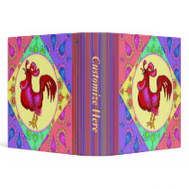 Country Rooster Recipe Book Template Vinyl Binders