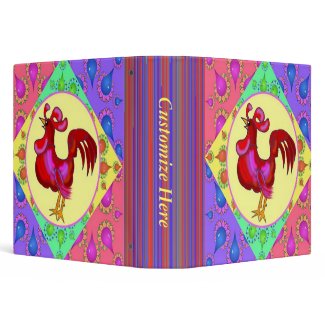 Country Rooster Recipe Book Template binder