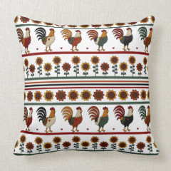 Country Roosters Pillow