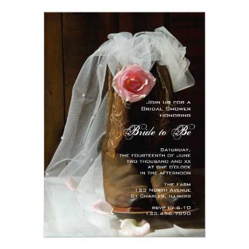 Country Rose Bridal Shower Invitation