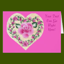 Country Rose Heart cards