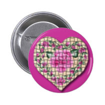 Country Rose Heart (Woven) buttons