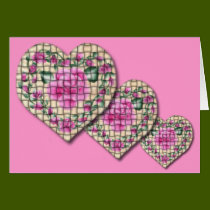 Country Rose Heart (Woven) cards