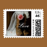 Country Rose Love Wedding Postage Stamp stamps
