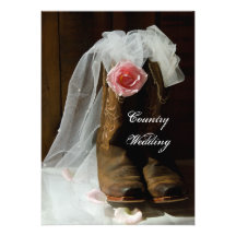 Country Rose Wedding Invitation