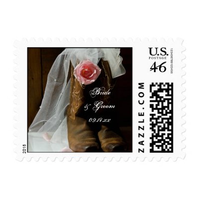 Country Rose Wedding Postage Stamp