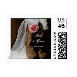 Country Rose Wedding Postage Stamp
