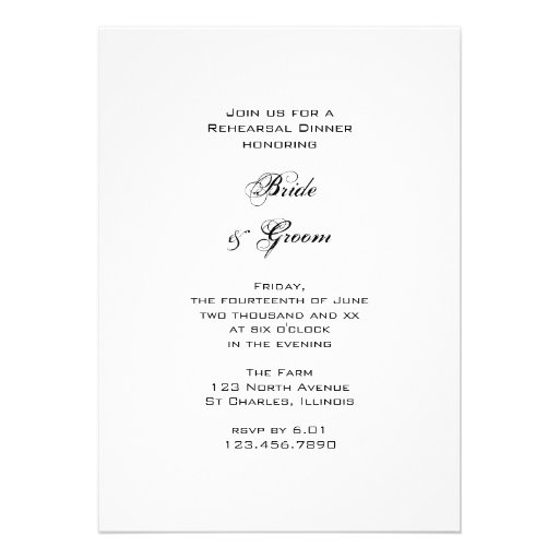 Country Rose Wedding Rehearsal Dinner Invitation