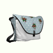 Country Roses Blue Rickshaw Messenger Bag messenger bags