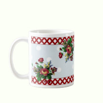 Country Roses Dots and Gingham Coffee Mug mugs