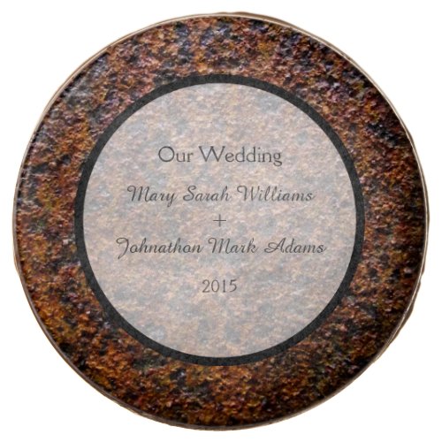 Country Rusted Steel Wedding Favor Chocolate Dipped Oreo