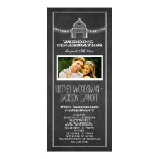 Country Rustic Chalkboard Barn Wedding Programs Rack Card Template