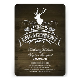 Country rustic deer engagement party invitations personalized invite