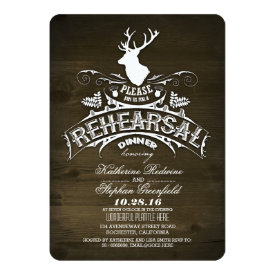 Country rustic deer rehearsal dinner invitations 5