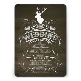 Country rustic deer wedding invitations custom announcements