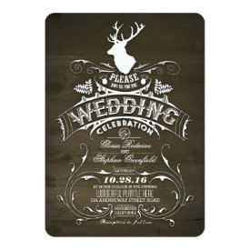 Country rustic deer wedding invitations 5