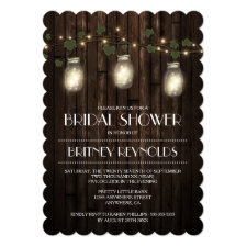 Country Rustic Lights Bridal Shower Invitations