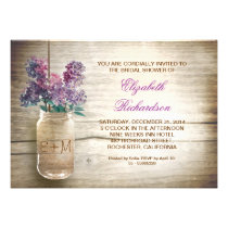country rustic mason jar bridal shower invitations