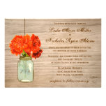 Country Rustic Mason Jar Flowers Wedding Personalized Announcements
