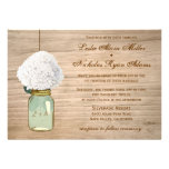 Country Rustic Mason Jar Hydrangea Wedding Custom Invite
