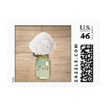 Country Rustic Mason Jar Hydrangea Wedding Stamps
