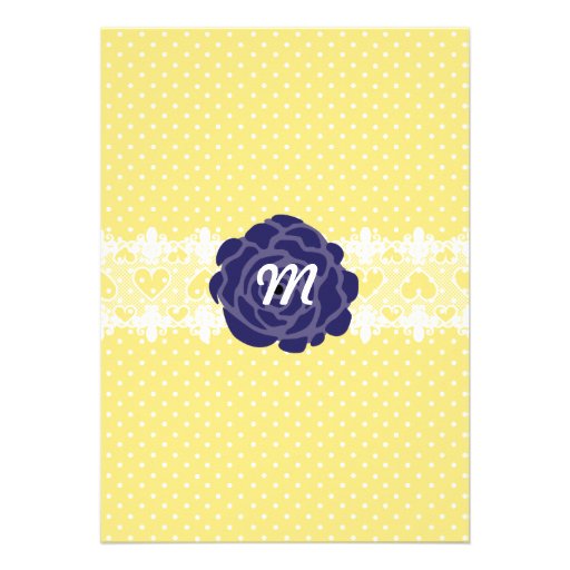 Country Rustic Mason Jar Navy Blue and Yellow Gold Custom Invitations