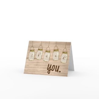 Country Rustic Mason Jar Thank You Note