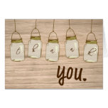 Country Rustic Mason Jar Thank You Note Greeting Card