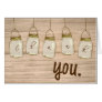 Country Rustic Mason Jar Thank You Note Greeting Card Country Rustic Mason Jar Thank You Note Greeting Card