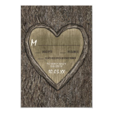 Country Rustic Oak Tree Bark Wedding RSVP Cards