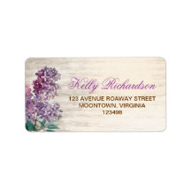 country rustic purple lilacs address labels