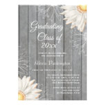 Country rustic white daisy graduation party invite