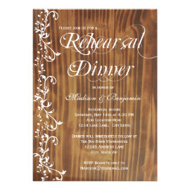Country Rustic Wood Rehearsal Dinner Invitations