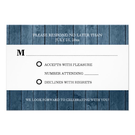 Country Rustic Wood Vintage Wedding RSVP Cards