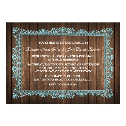 Country Rustic Wood Wedding Invitation